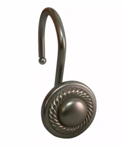 TeamsonUS Teamson Home Shower Hooks, Set Of 12, Brushed Nickle