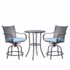 TeamsonUS Teamson Home Outdoor 3 Piece Steel Bar Height Bistro Table And Swivel Chairs With Cushions Set, Black 2 TeamsonUS Teamson Home Outdoor 3 Piece Steel Bar Height Bistro Table And Swivel Chairs With Cushions Set, Black