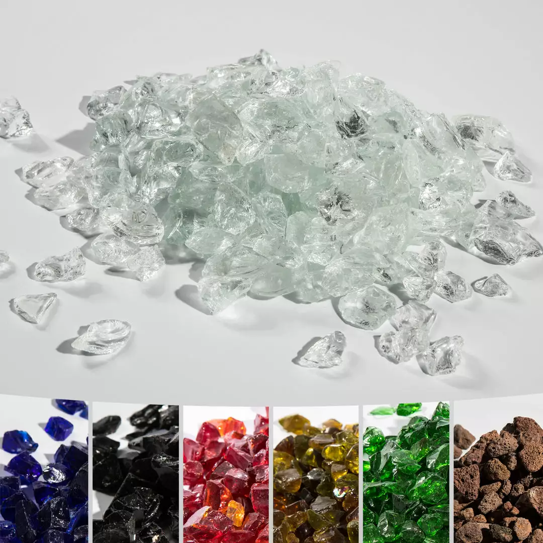 TeamsonUS Teamson Home 1/2 Inch Reflective Fire Glass For Fire Pits 9 Lb / 4 Kg Bag, Clear 3 TeamsonUS Teamson Home 1/2 Inch Reflective Fire Glass For Fire Pits 9 Lb / 4 Kg Bag, Clear