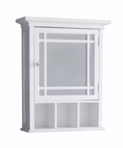 TeamsonUS Teamson Home Neal Removable Wooden Medicine Cabinet With Mirrored Door, White