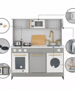 TeamsonUS Teamson Kids - Little Chef Berlin Modern Play Kitchen - Grey / White