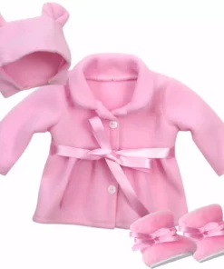 TeamsonUS Kids Sophia's Winter Coat, Hat And Boots Set For 15'' Dolls, Light Pink