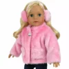 TeamsonUS Kids Sophia's Pink Fur Coat And Earmuff Headband Set For 18" Dolls
