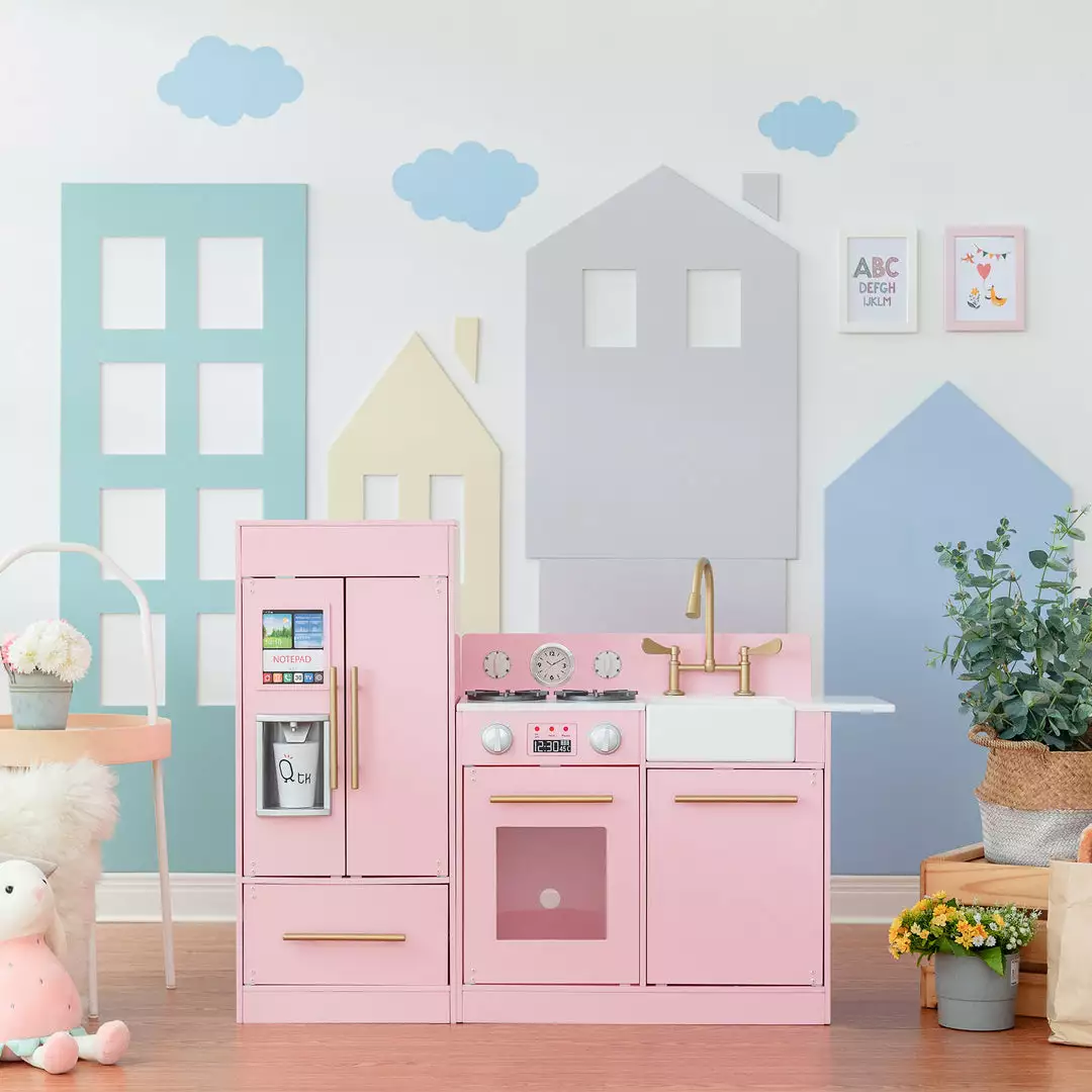 TeamsonUS Teamson Kids - Little Chef Chelsea Modern Play Kitchen - Pink / Gold 5 TeamsonUS Teamson Kids - Little Chef Chelsea Modern Play Kitchen - Pink / Gold