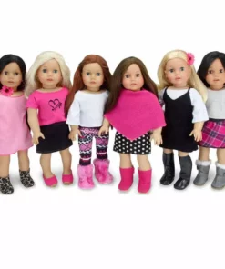 TeamsonUS Sophia's 11 Piece Spring Set For 18" Dolls, Pink/Black