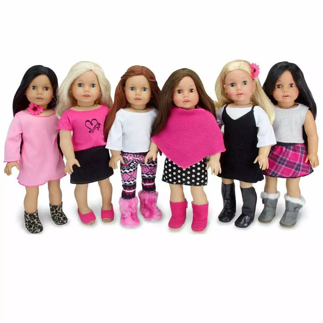 TeamsonUS Sophia's 11 Piece Spring Set For 18" Dolls, Pink/Black 4 TeamsonUS Sophia's 11 Piece Spring Set For 18" Dolls, Pink/Black