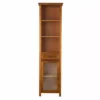 TeamsonUS Teamson Home Oil Oak Finish Bathroom Linen Storage Cabinet With 1 Drawer And 3 Open Shelves, Brown