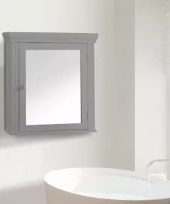 TeamsonUS Teamson Home Stratford Contemporary Removable Wooden Medicine Cabinet, Gray