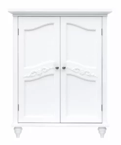 TeamsonUS Teamson Home Versailles Wooden Floor Cabinet With 2 Shelves, White