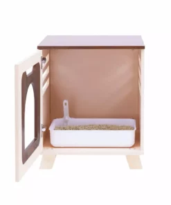 TeamsonUS Teamson Pets Daisy Elevated Vented Wooden Cat Litter Box Enclosure Side Table New 20 TeamsonUS Teamson Pets Daisy Elevated Vented Wooden Cat Litter Box Enclosure Side Table New