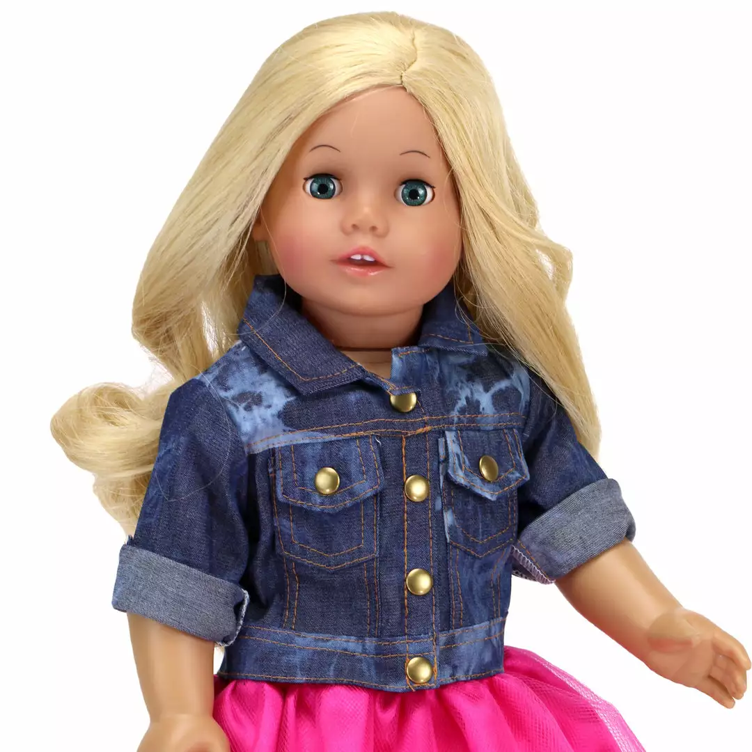 TeamsonUS Sophia's Acid Wash Style Jean Jacket For 18" Dolls, Blue Kids 6 TeamsonUS Sophia's Acid Wash Style Jean Jacket For 18" Dolls, Blue Kids