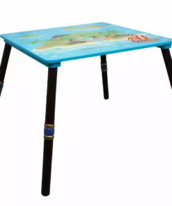 TeamsonUS Fantasy Fields Painted Wooden Pirate Island Table, Multicolor Kids