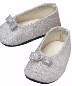 TeamsonUS Sophia's Flat Glitter Shoes With Bow For 18