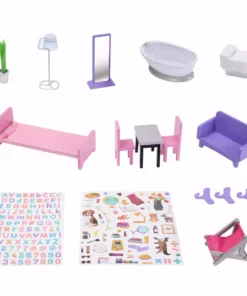 TeamsonUS Olivia's Little World Kids Wooden Dreamland Sunset 3-Level Dollhouse Set New