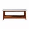 TeamsonUS Teamson Home Kingston Wooden Coffee Table With Storage And Marble-Look Top, Marble/Walnut