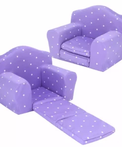 TeamsonUS Sophia's Polka Dot Pull-Out Chair Bed For 18'' Dolls, Purple Kids
