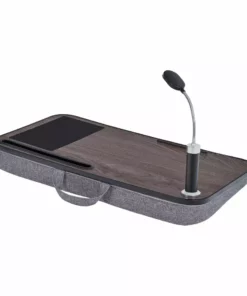 TeamsonUS Teamson Home Trapezi Lap Desk With LED Light, Mouse Pad And Slot, Brown/Gray