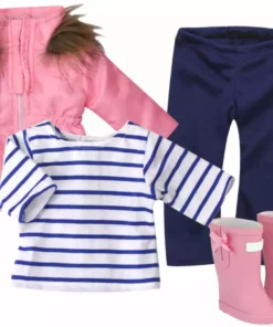 TeamsonUS Sophia's Jacket, Leggings, T-Shirt, And Rain Boots For 18" Dolls