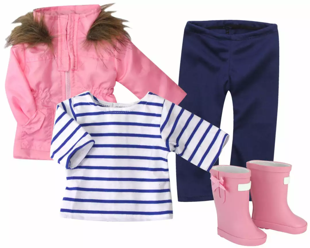 TeamsonUS Sophia's Jacket, Leggings, T-Shirt, And Rain Boots For 18" Dolls 3 TeamsonUS Sophia's Jacket, Leggings, T-Shirt, And Rain Boots For 18" Dolls